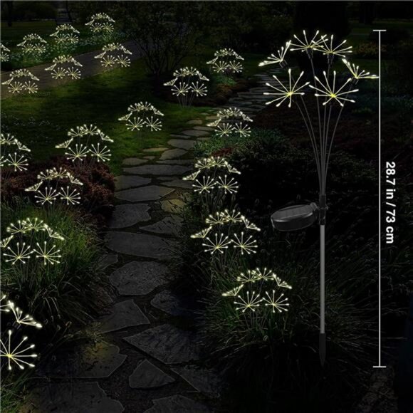 Solar Garden Lights,2PACK Swaying Twinkling Firework Lights with 2 Modes - Picture 3 of 8